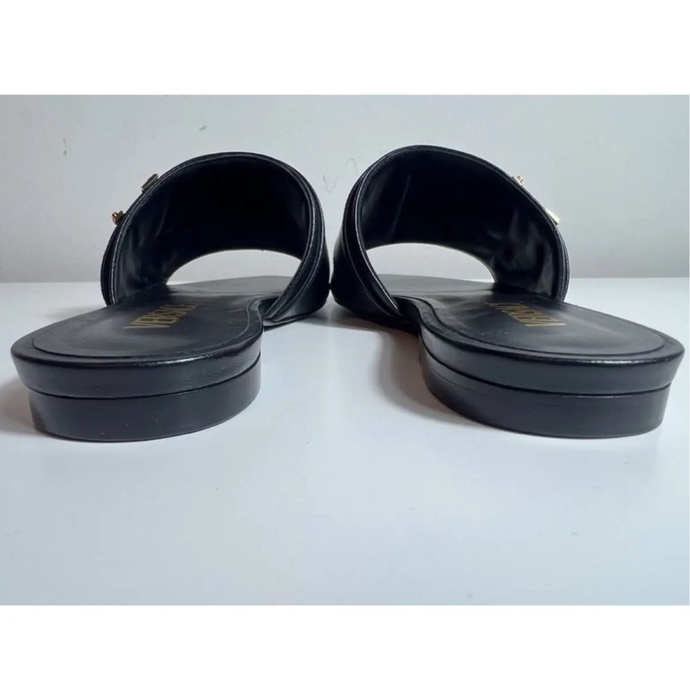 Versace Virtus Black Leather Sandal - Picture 9 of 10